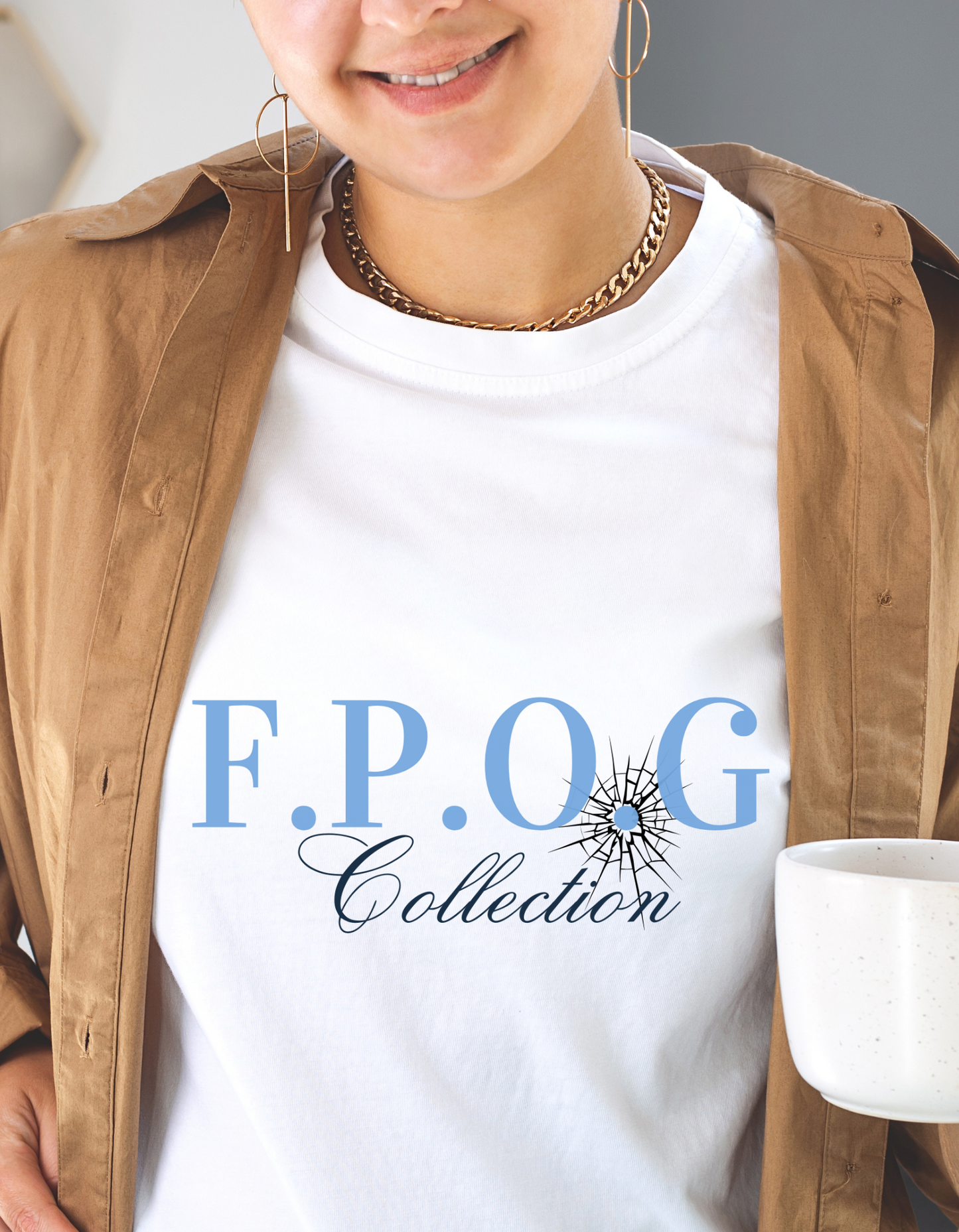 F.P.O.G Signature Tee – White Short Sleeve | 100% Cotton Empowerment Wear