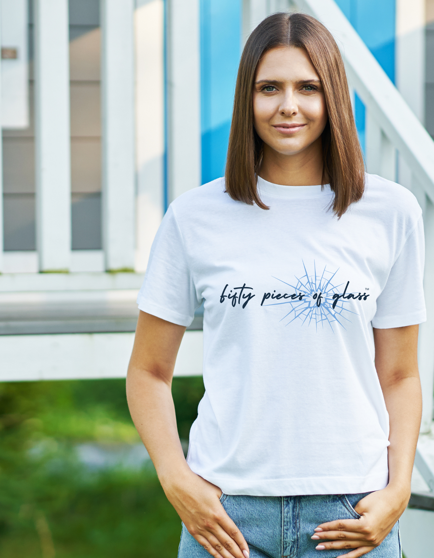 Fifty Pieces of Glass Empowerment Tee – 100% Cotton | White Short Sleeve